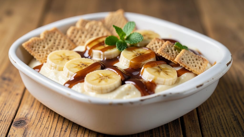 Banana Pudding With Caramel Sauce Recipe: Warm Vanilla Layers and Drizzled Gooey Caramel